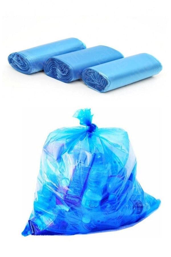 Orta Boy 55x60 Çöp Torbası Poşeti Mavi 5 Rulo 100 Adet Rulo Poşet - Image 1