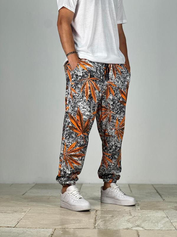 Turuncu Yaprak Desenli Jogger - Image 1
