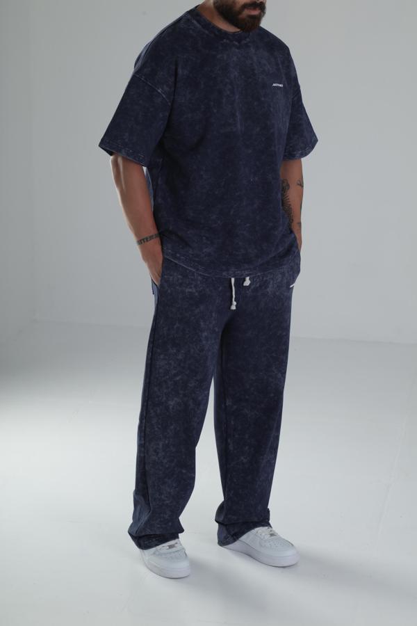 Yıkamalı Lacivert Oversize Takım - Image 1