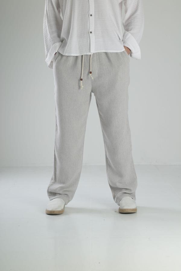 Gri Keten Pantolon - Image 1