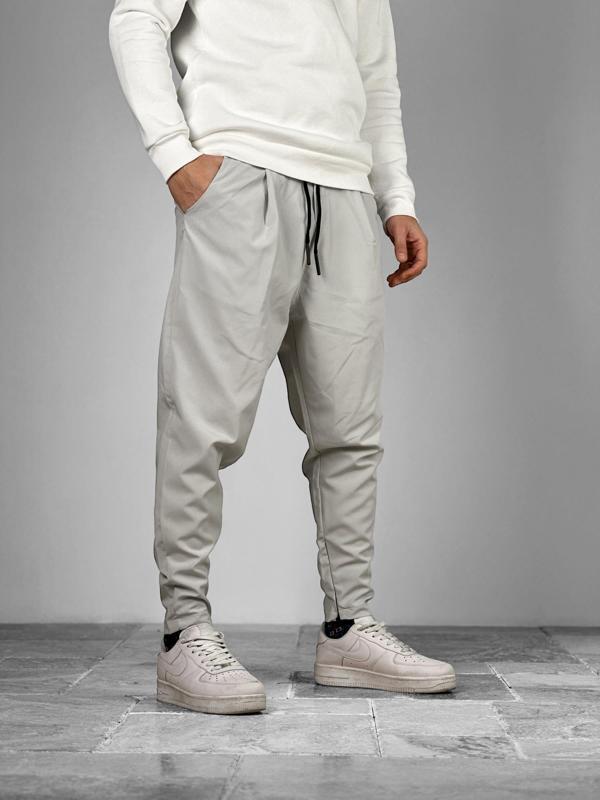Fermuar Paça Detaylı Gri Paraşüt Jogger - Image 1