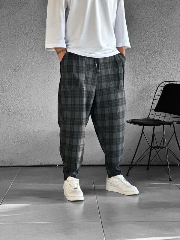 Cep Detaylı Ekose Baget Pantolon - Image 1