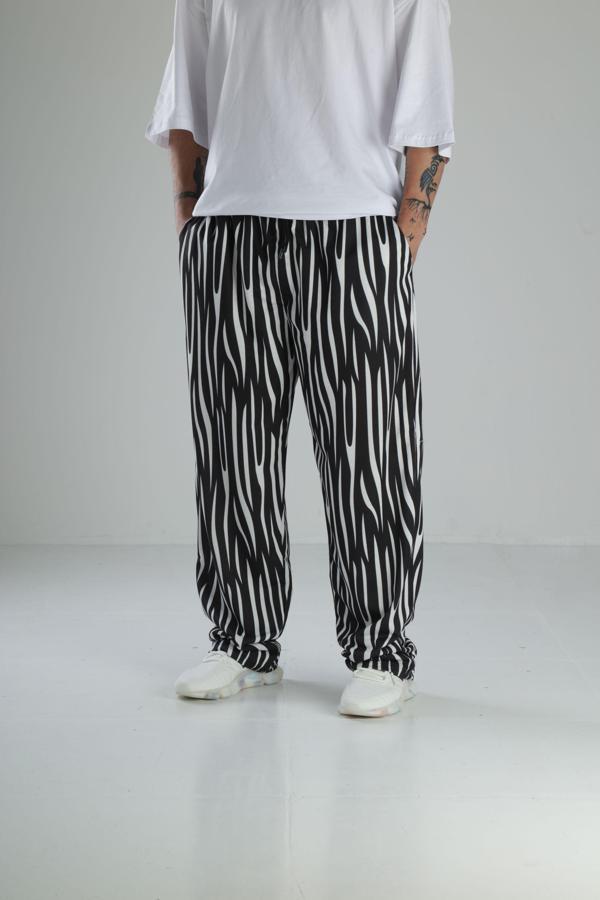 Çizgi Desenli Baggy Pantolon - Image 1