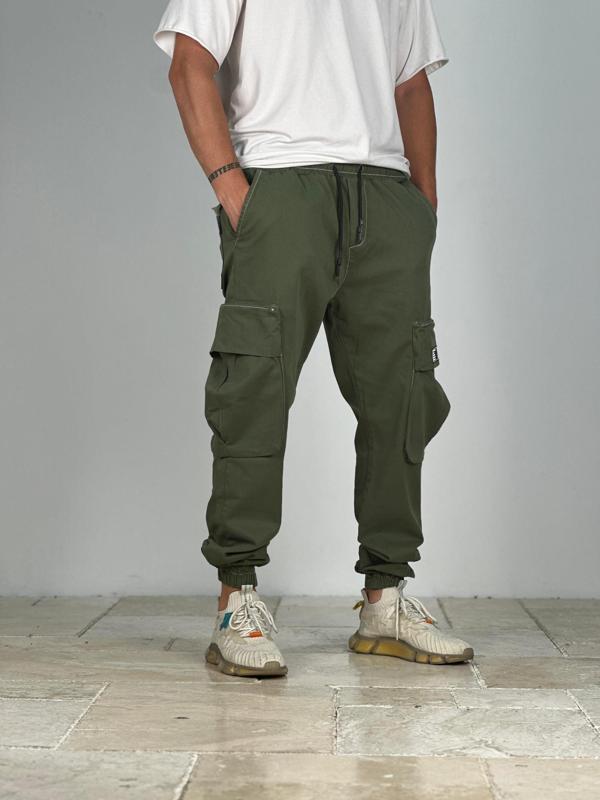 Premium Kalite Büyük Cepli Yeşil Jogger Pantolon - Image 1