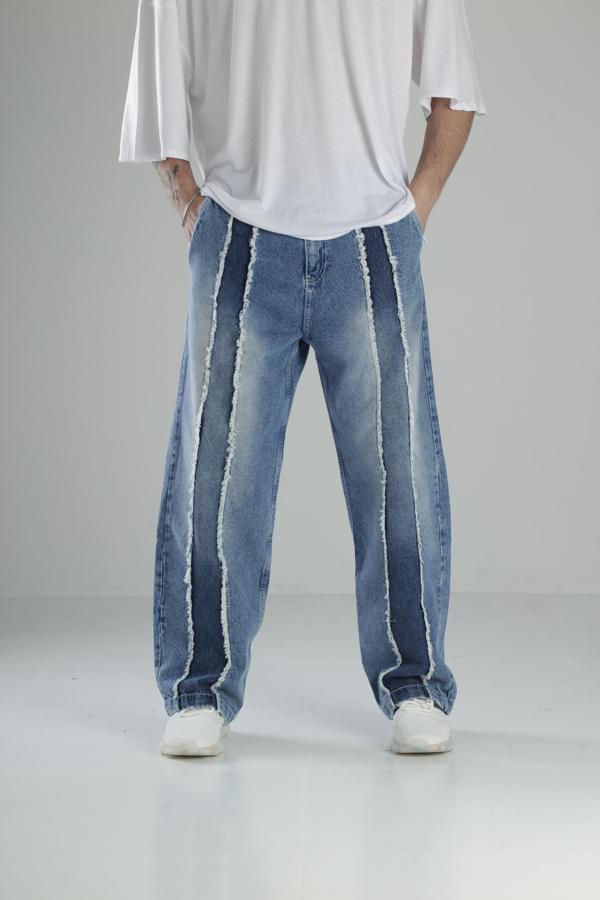 Premium Kalite Mavi Baggy Kot Pantolon - Image 1