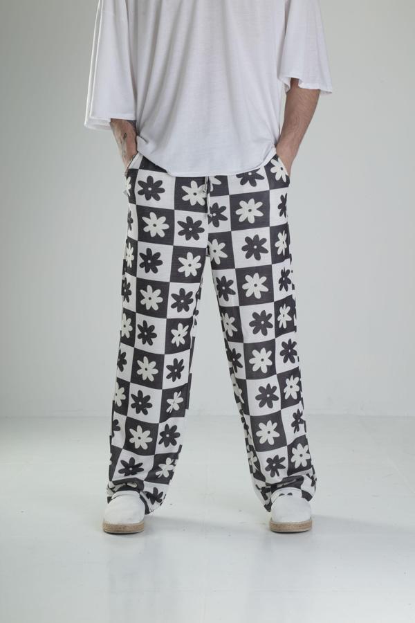 Çiçek Desenli Baggy Pantolon - Image 1