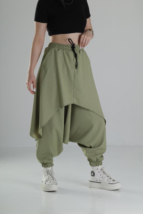 Oversize Şalvarlı Haki Jogger Pantolon - Image 1