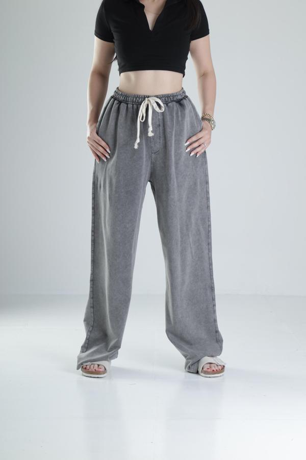 Oversize Yıkamalı Koyu Gri Eşofman - Image 1