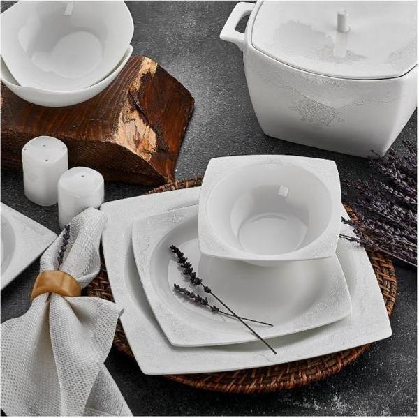 ArYıldız Bone Square Porselen 60 Parça Yemek Takımı 45001 - Image 1