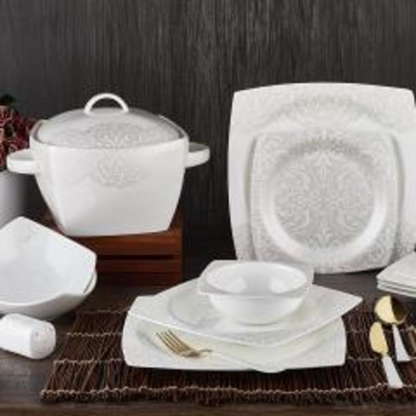 ArYıldız Bone Square Porselen 60 Parça Yemek Takımı AR45005 - Image 1