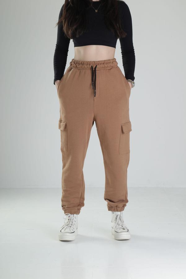 Kahverengi Cep Detaylı Jogger Pantolon - Image 1