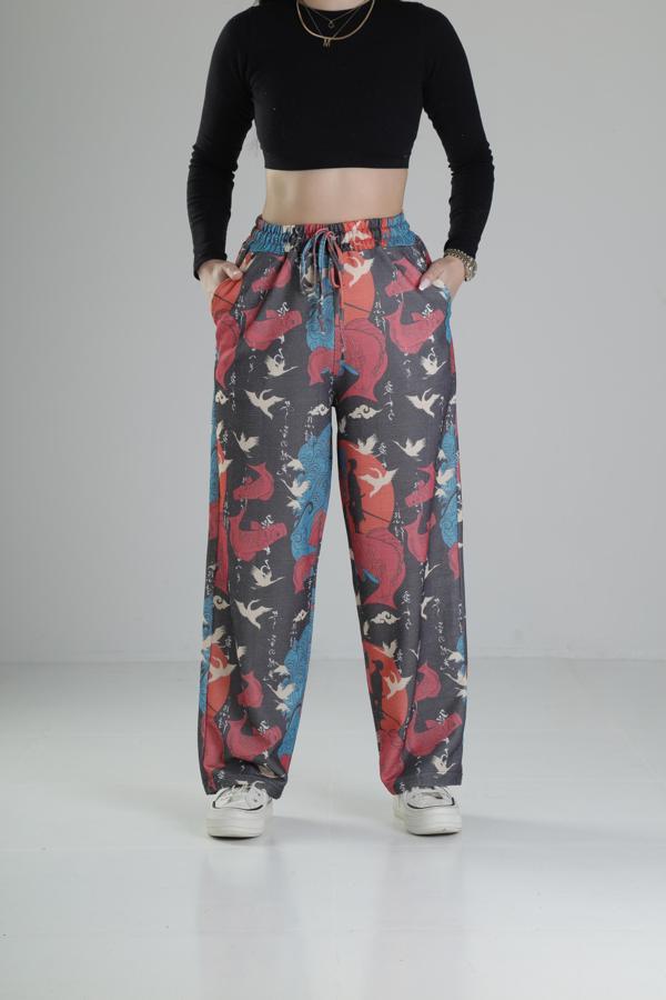 Etnik Desenli Baggy Pantolon - Image 1