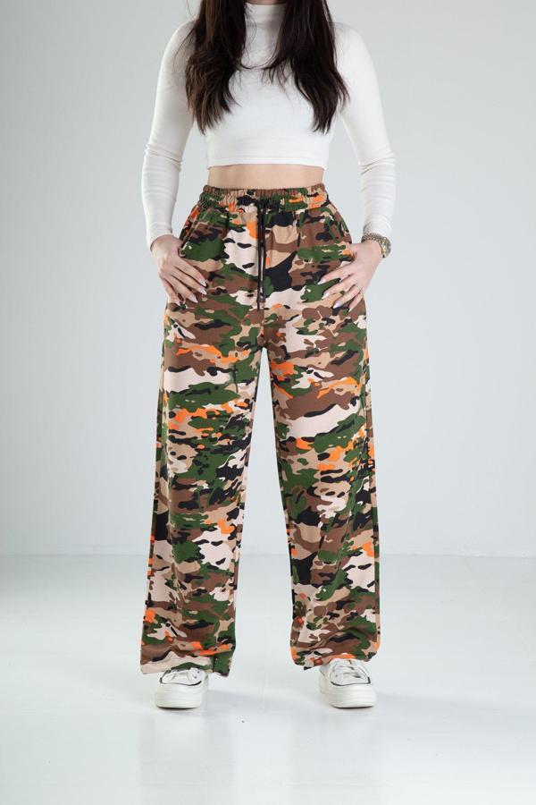 Kendinden Paça Lastikli Kamuflaj Baggy Pantolon - Image 1