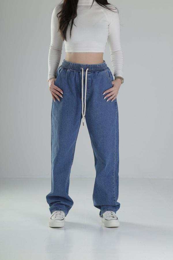 Mavi Baggy Kot Pantolon - Image 1