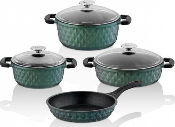 Taç Carabella Döküm Kapak 7 Parça Tencere Seti Haki TAC-4805 - Image 1