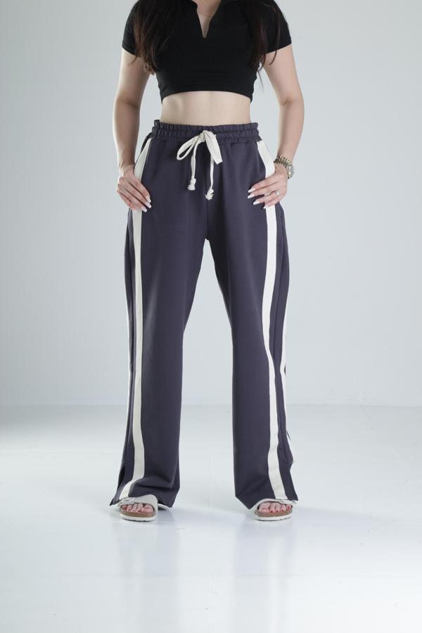 Yan Şerit Detaylı Füme Oversize Eşofman - Image 1