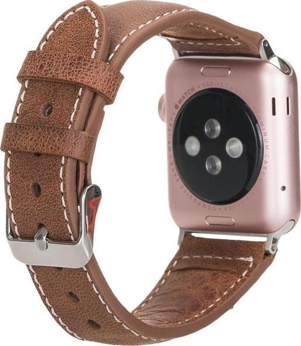 Bouletta Apple Watch Uyumlu Deri Kordon 42-44-45mm NM1-AS2 Taba - Image 1