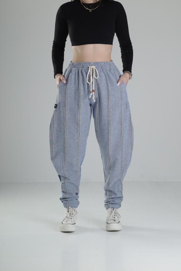 Mavi Hazer Keten Jogger Pantolon - Image 1