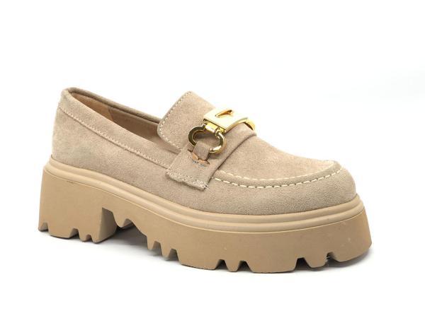 Feles Sarı Toka Detaylı Oxford Günlük Loafer Kadın Ayakkabı - Image 1