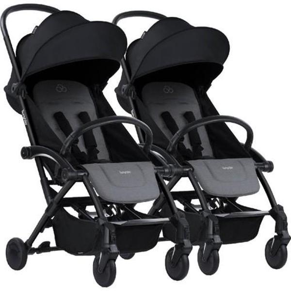 Bumprider Connect³ Ikiz Bebek Arabası / Black - Grey Melange - Image 1