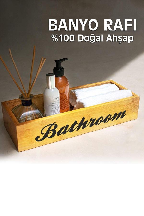 Nurline Badhroom Ahşap Kutu Organizer - Banyo Düzenleyici - Dekoratif Kutu - Banyo Rafı-Duş Düzenleyici - Image 1