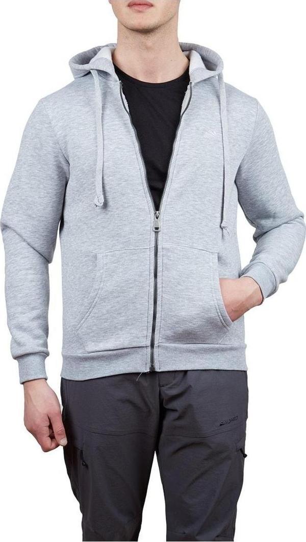 Alpinist Covert Tam Fermuarlı Erkek Sweatshirt Gri Melanj - Image 1