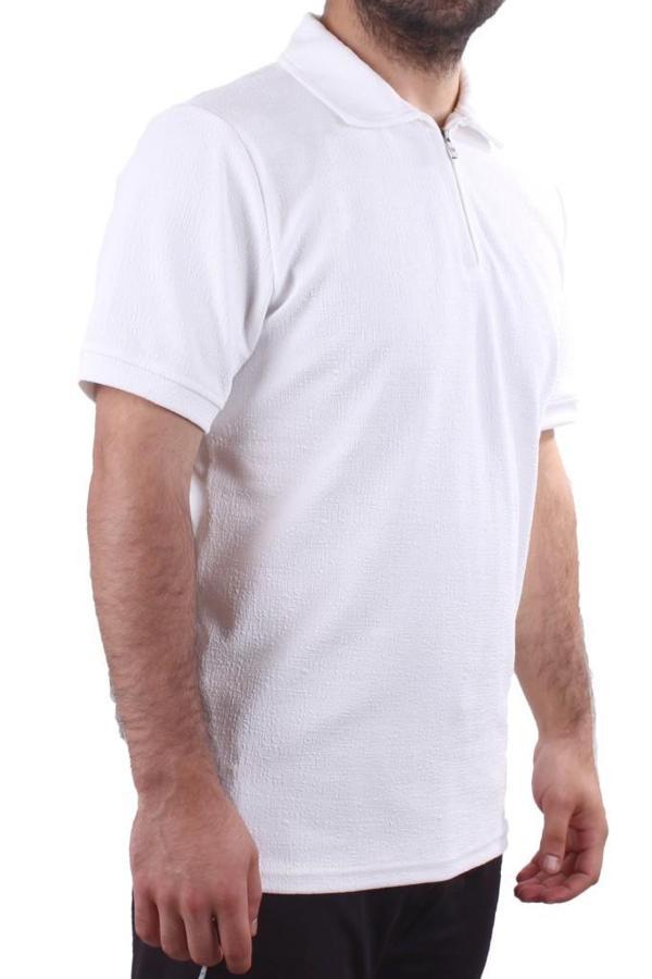Twister 2290 Ekru Günlük Kısa Kol Normal Kesim Pamuklu Fermuarlı Polo Yaka Erkek Tişört - Image 1