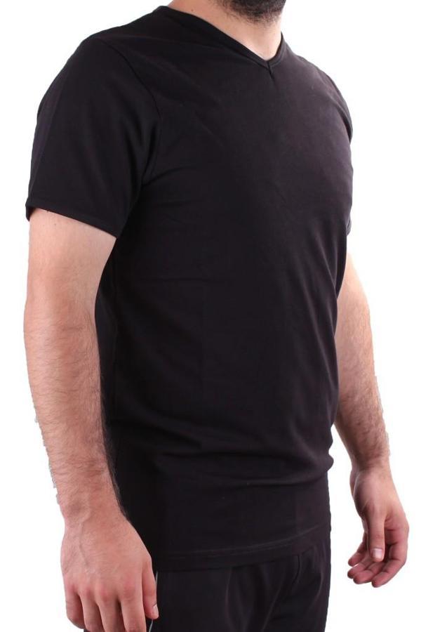 Twister Jeans 2302 Siyah Günlük Pamuklu Basıc V Yaka Erkek Tişört - Image 1