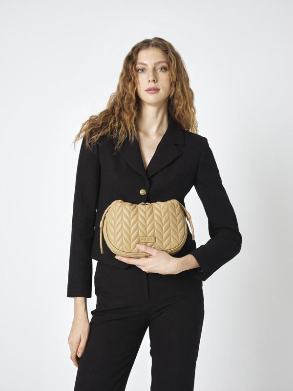 Pierre Cardin Kadın Çapraz Kapitone Çanta Bej 05PC25Y10113 - Image 1