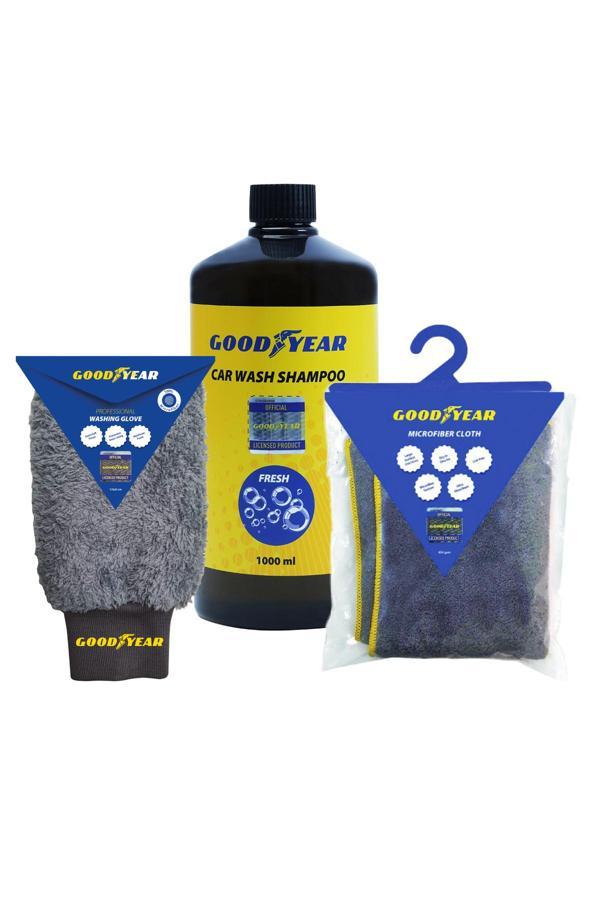 GOODYEAR OTO ŞAMPUAN MİKROFİBER BEZ VE YIKAMA ELDİVEN SETi - Image 1