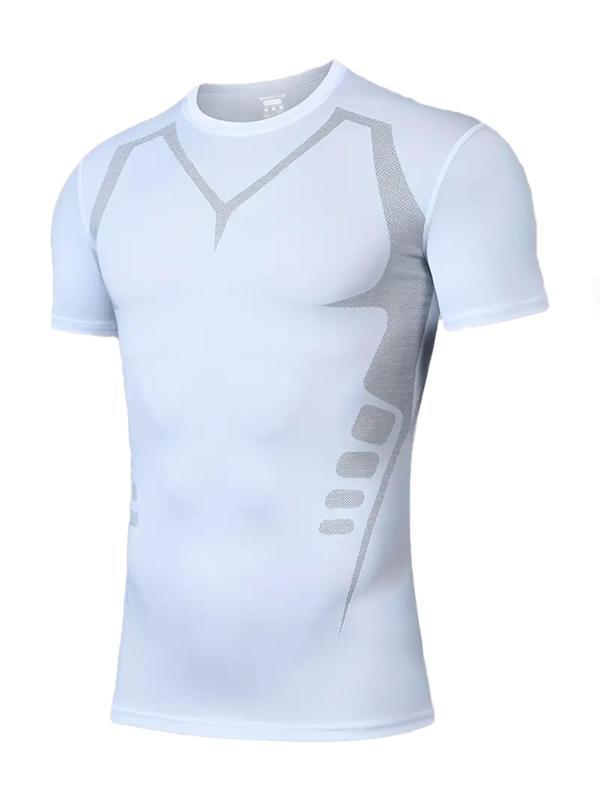 Ghassy Co. Erkek Ultra Esnek Koşu Egzersiz Hızlı Kuruma Nefes Alabilen Kısa Kollu Spor T-shirt - Image 1