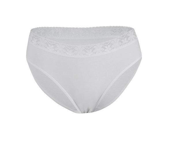 12 Adet Yıldız Bayan Likralı Dantelli Bikini Külot Beyaz 3526 - Image 1