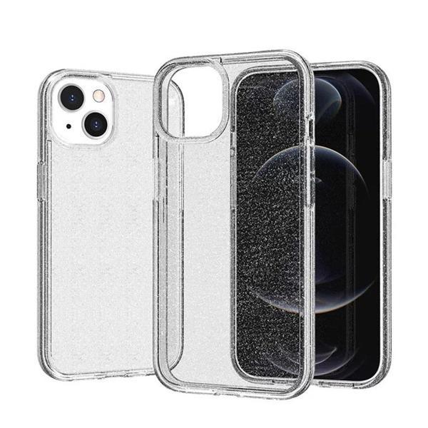 Apple iPhone 13 Kılıf Parlayan Simli Şeffaf Zore Redos Kapak - Image 1