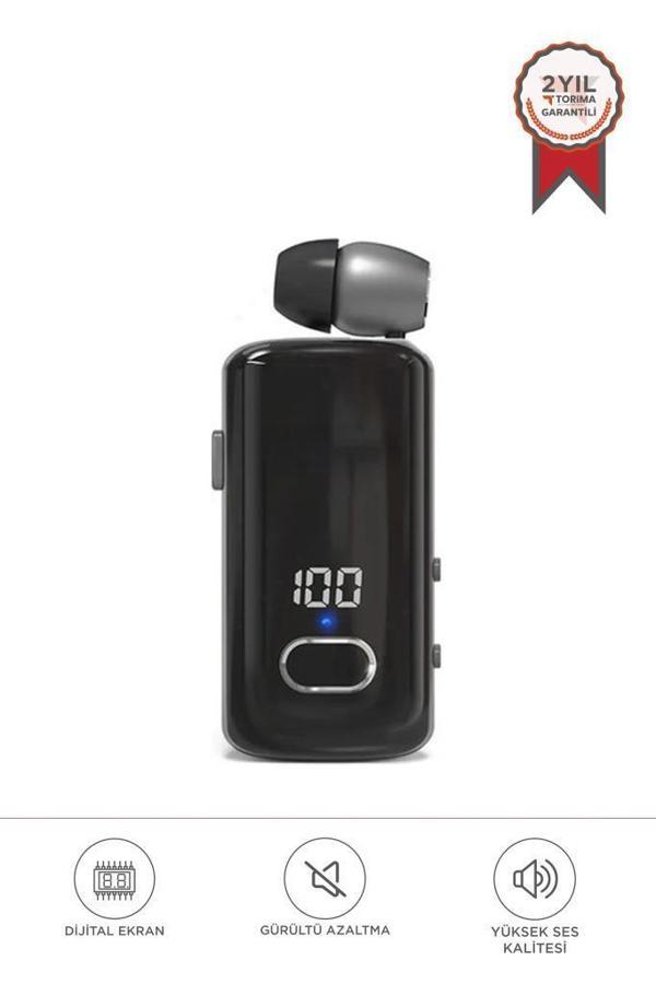 Torima F580 Siyah Kablosuz Kulaklık Bluetooth Geri Çekilebilir Yaka Kulaklığı - Image 1