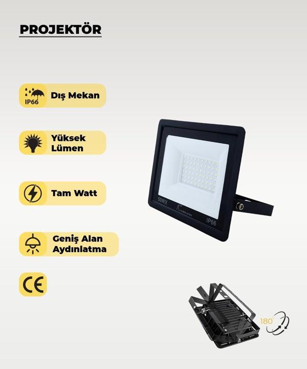 50W Led Projektör Sarı Işık - Image 1
