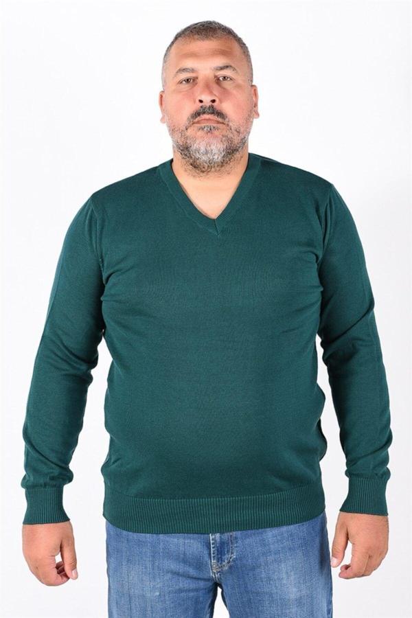 Trist Star Büyük Beden Havacı V Yaka Pamuklu Kazak 2XL - Image 1