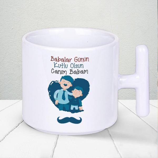 Babalar Günün Kutlu Olsun Canım Babam Yazılı Kahve Seven Babalara Özel T Kupa Bardak - Image 1