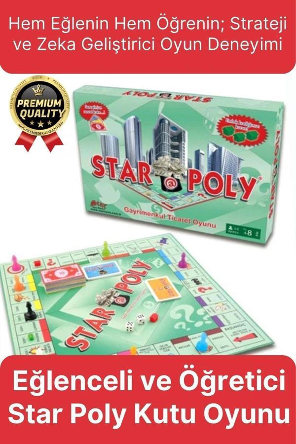 Premium Eğlence Strateji Aile Etkinlik Aktivite Monopoly Emlak Gayrimenkul Ticaret Oyunu Star Poly - Image 1