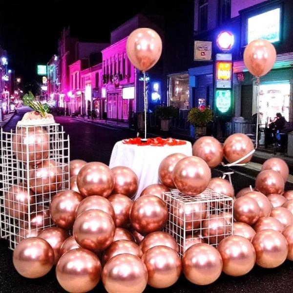 ULTRA YÜKSEK KALİTE 50 ADET ROSE GOLD KROM BALON AYNALI BALON PARLAK METALİK KROM ROSE GOLD BALON - Image 1