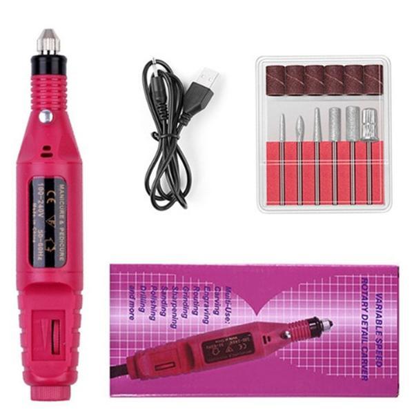 Vovento Elektrikli 6 Başlıklı Hız Ayarlı Manikür Pedikür Seti - Image 1