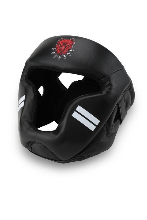 Titan Sport Yüz Korumalı Boks Kaskı , Siyah Pitbull Desenli Model - Image 1