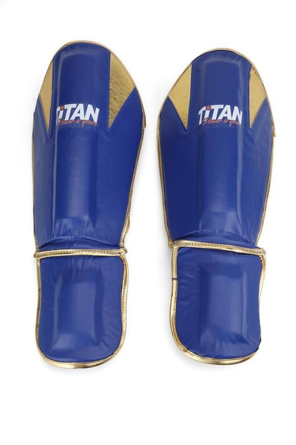 Titan Sport Parlak Mavi-Sarı Muay Thai, Kick Boks Kaval Koruyucu  - Image 1