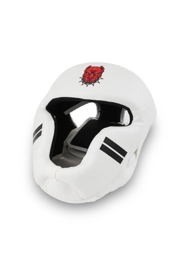 Titan Sport Yüz Korumalı Boks Kaskı , Beyaz Pitbull Desenli Model - Image 1