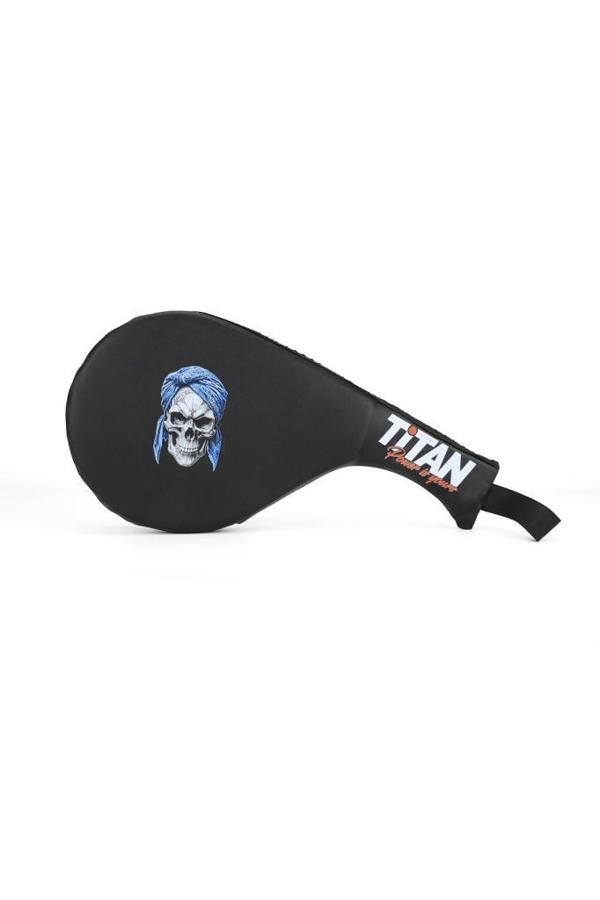 Titan Sport Taekwondo, Kick Boks ve Muay Thai Kurukafa Desenli Siyah Raket Ellik - Image 1