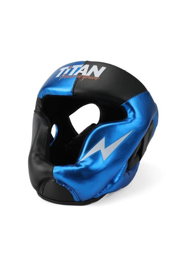Titan Sport Yüz Korumalı Boks Kaskı , Mavi-Siyah Model - Image 1