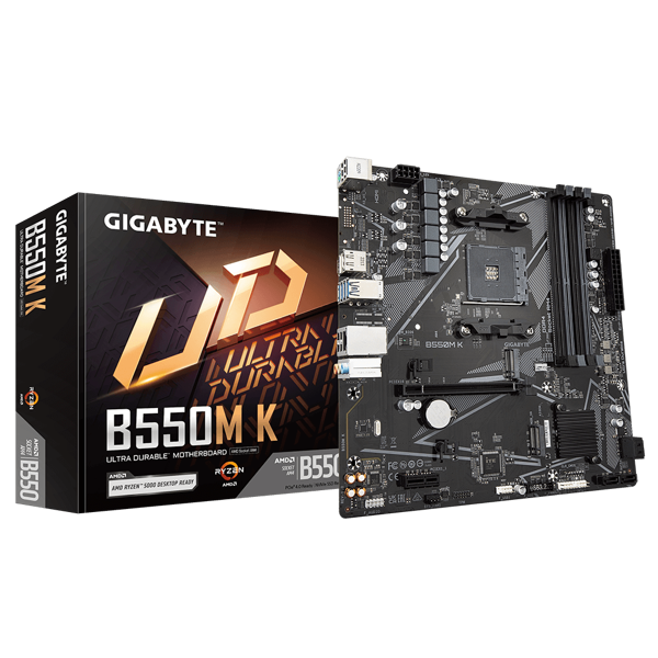 GIGABYTE B550M K, rev.1.0, 4xDDR4, 2xM.2, DP, HDMI, AM4 Soket Anakart - Image 1