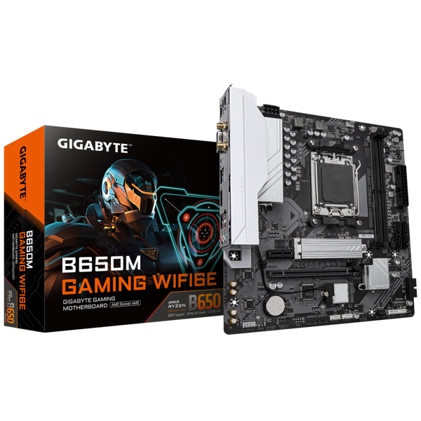 GIGABYTE B650M GAMING WIFI6E, Rev.1.2, 2xDDR5, M.2, HDMI, D-Sub, Wi-Fi 6E, Bluetooth v5.3, AM5 Soket GAMING Anakart - Image 1