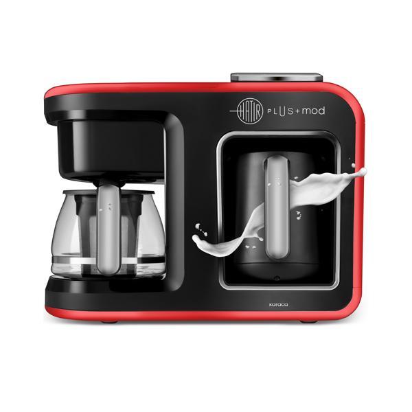 Karaca Hatır Plus 5 in 1 Konuşan Közde ve Sütlü Türk Kahvesi ve Filtre Kahve Makinesi Cherry Red - Image 1