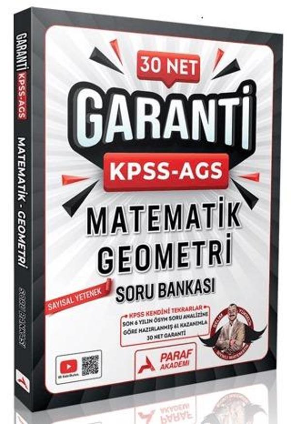Paraf Akademi KPSS MEB-AGS Matematik-Geometri Sayısal Yetenek 30 Net Garanti Soru Bankası - Selim Yüksel - PRF Paraf Yayınları - Image 1