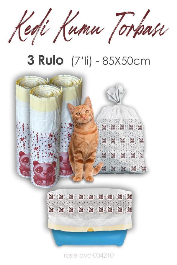 Rosie Kedi Kumu Torbası, 85x50cm Boyutunda, 7' li 3 Rulo - Image 1
